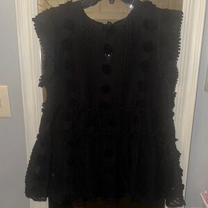 THML Black Sleeveless Textured Top
